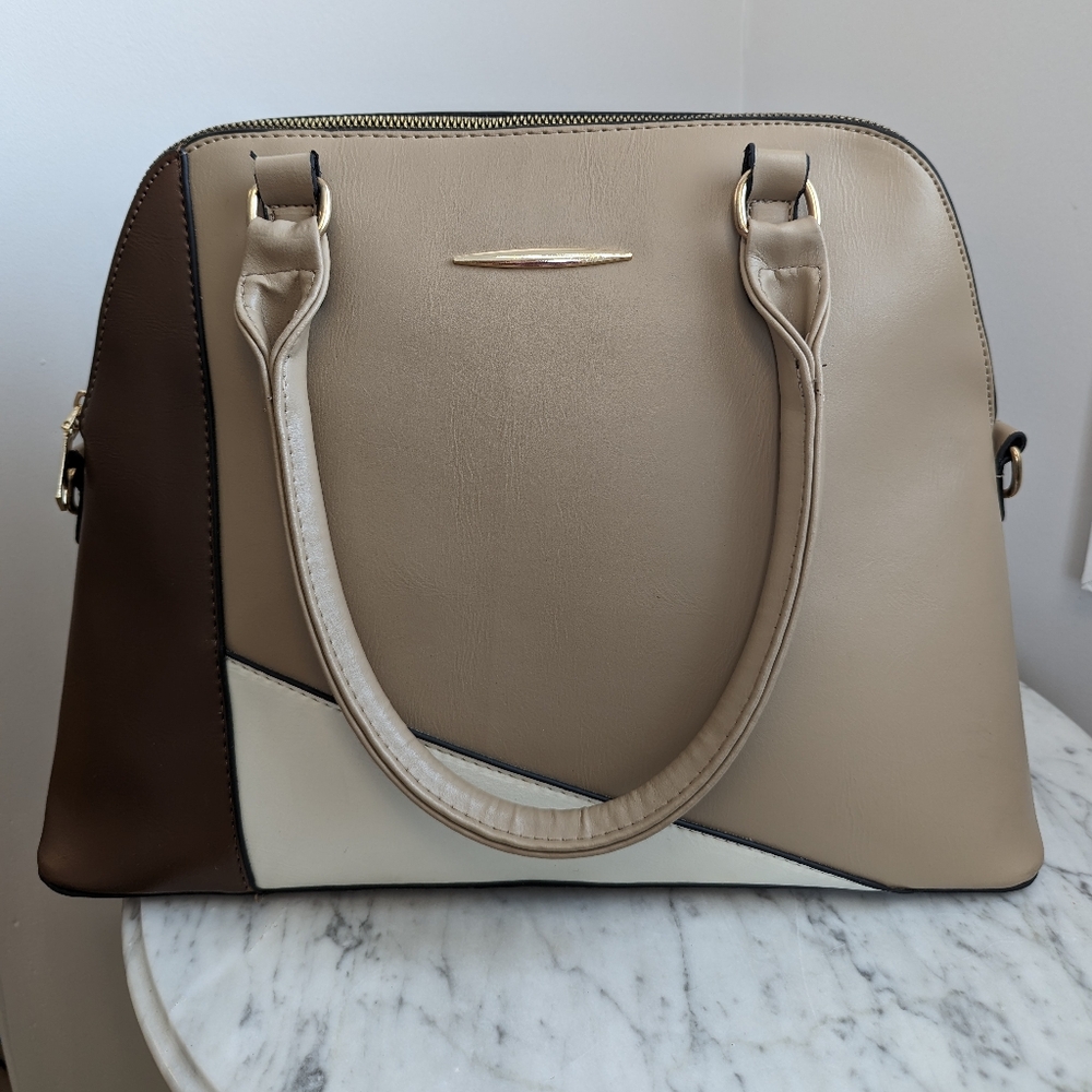 Neutral Geometric Shoulder Bag - Picture 1 of 7